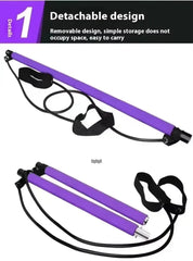 Portable Yoga Pilates Bar Stick with Resistance Band - Innohive