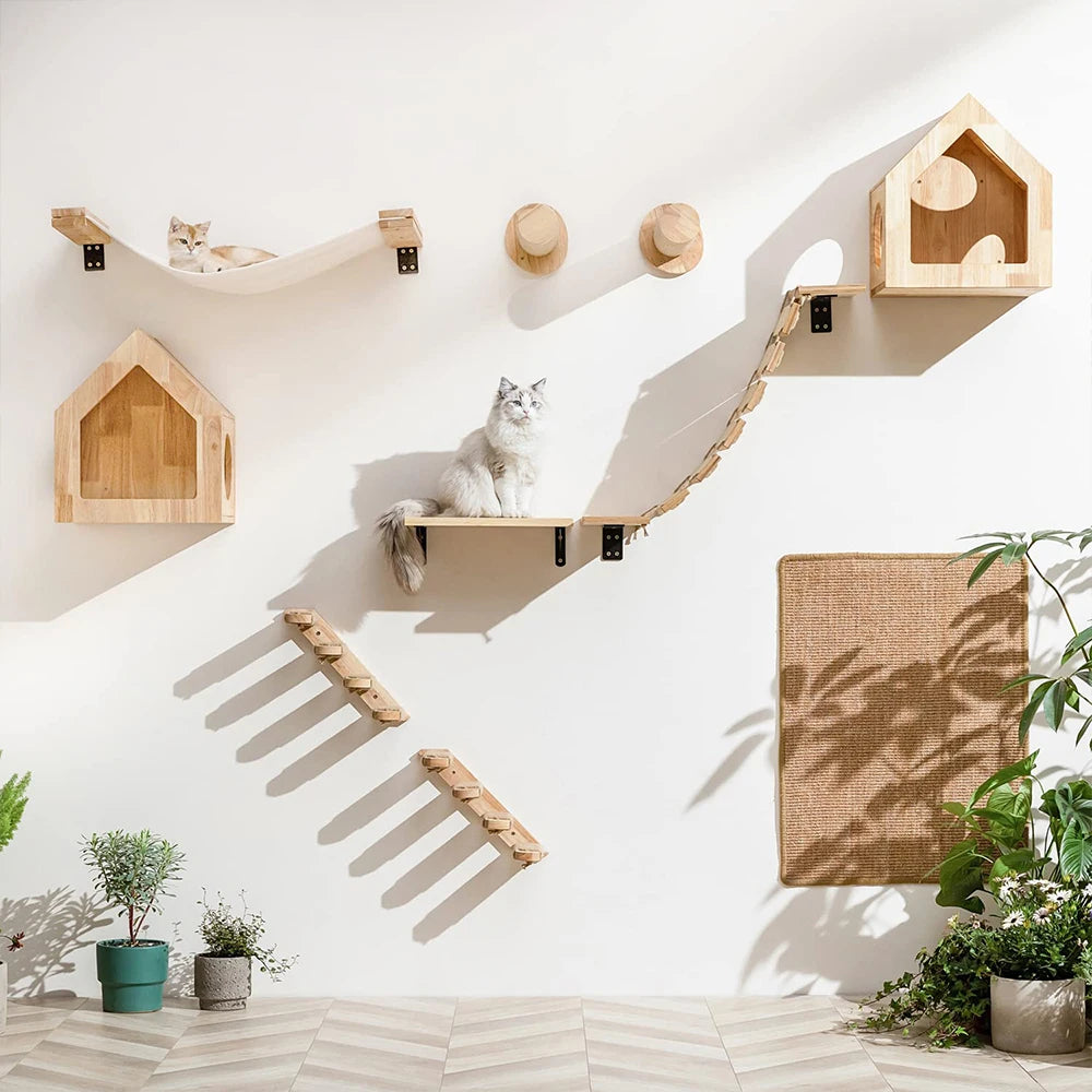 Wall Mounted Cat Climbing Shelf With Sisal - Innohive