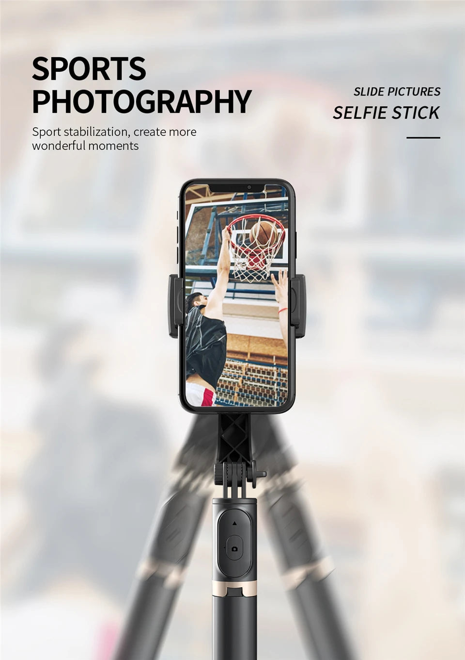 Gimbal Stabilizer Selfie Stick Tripod - Innohive