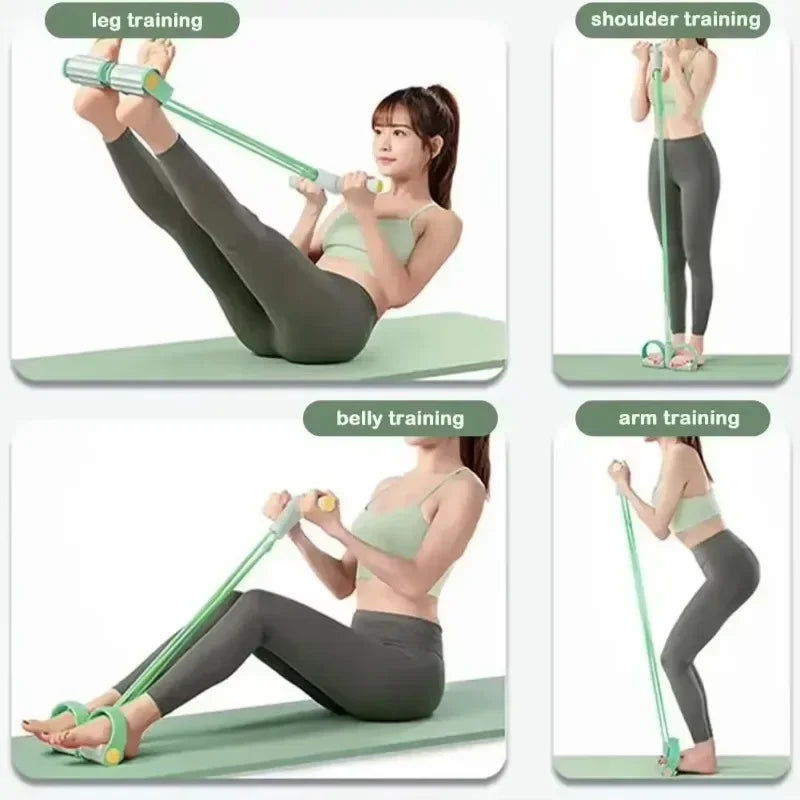 Portable Yoga Pilates Bar Stick with Resistance Band - Innohive