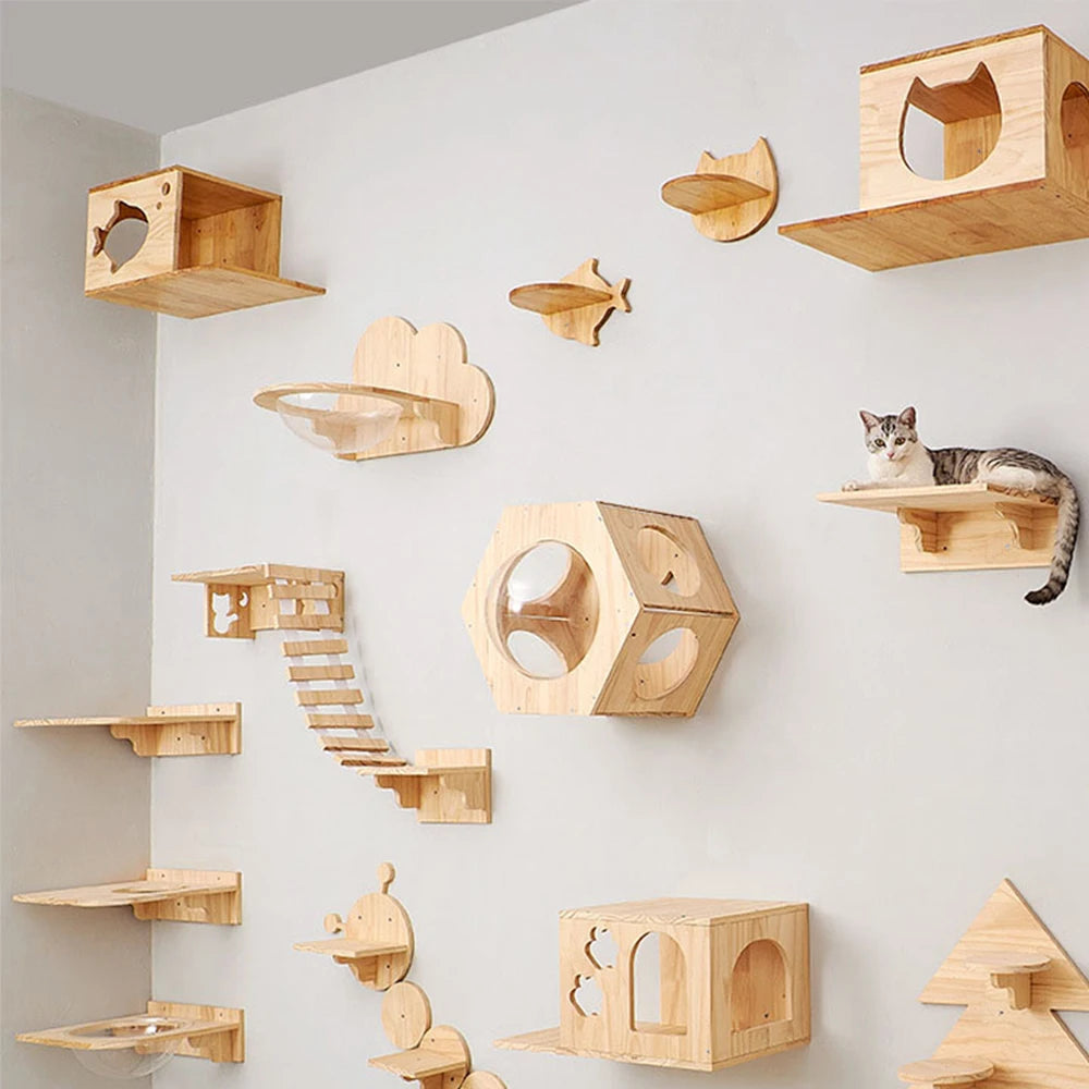Wall Mounted Cat Climbing Shelf With Sisal - Innohive