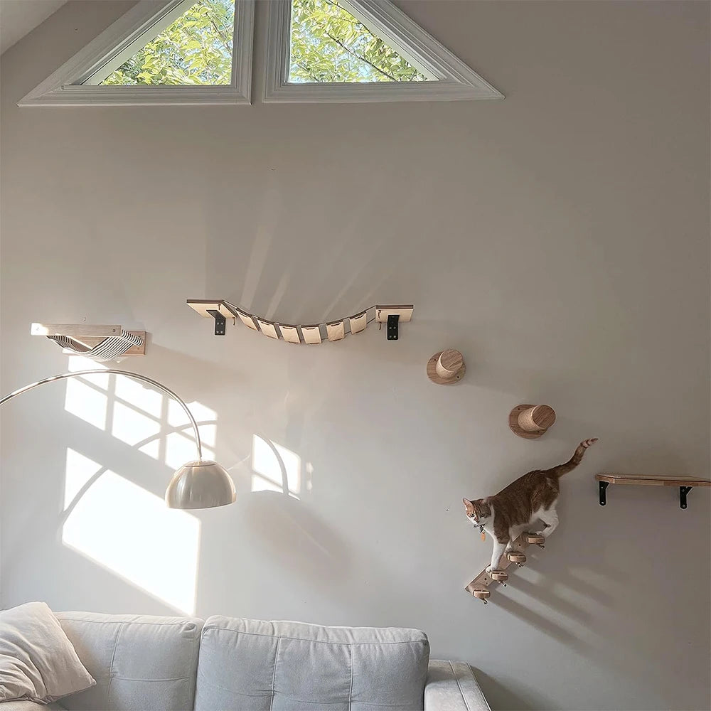 Wall Mounted Cat Climbing Shelf With Sisal - Innohive