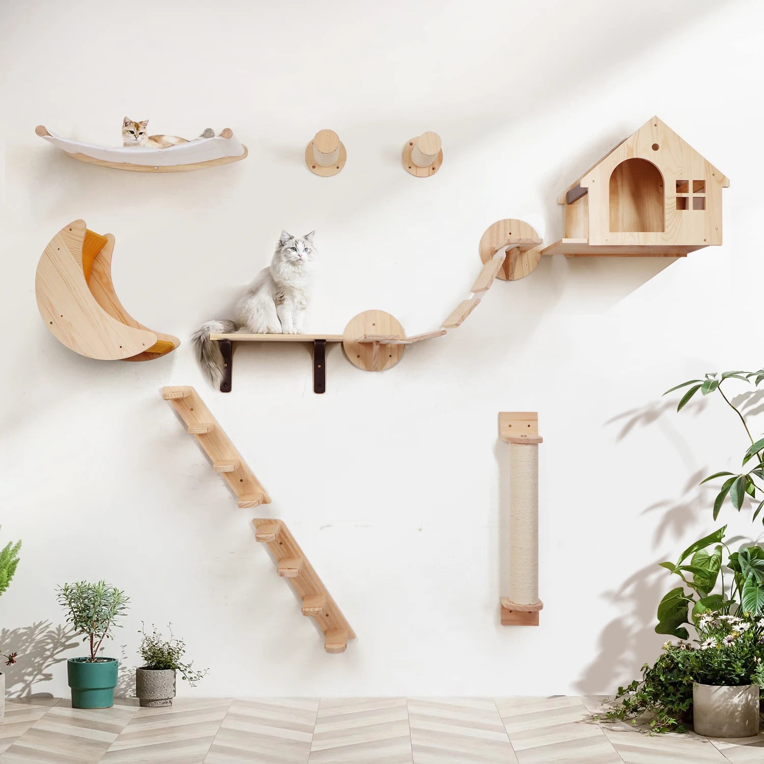 Wall Mounted Cat Climbing Shelf With Sisal - Innohive