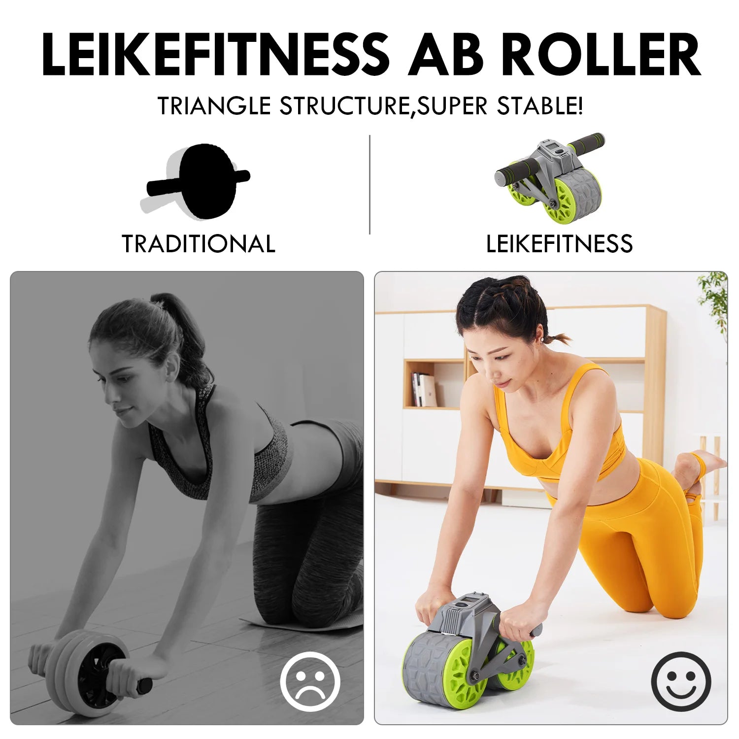 Automatic Rebound Ab Wheel Roller with Knee Pad - Innohive