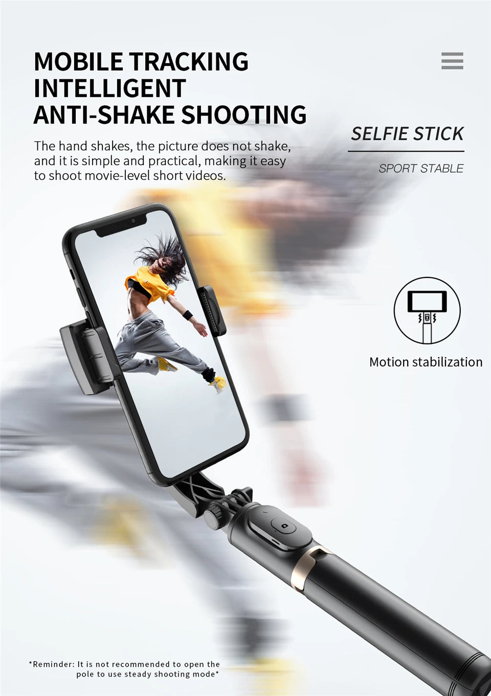 Gimbal Stabilizer Selfie Stick Tripod - Innohive