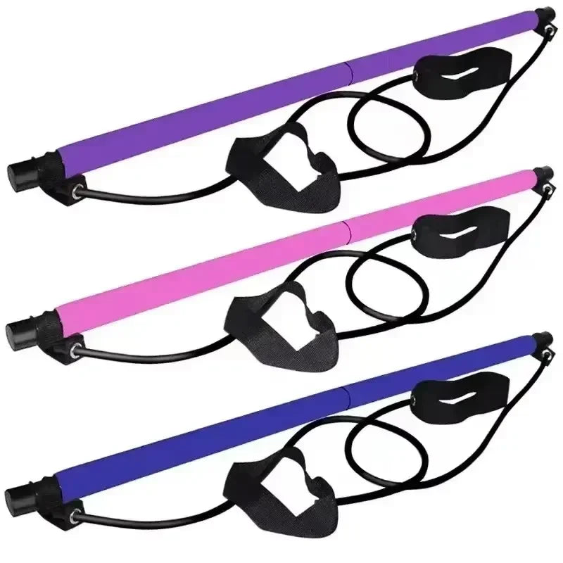 Portable Yoga Pilates Bar Stick with Resistance Band - Innohive