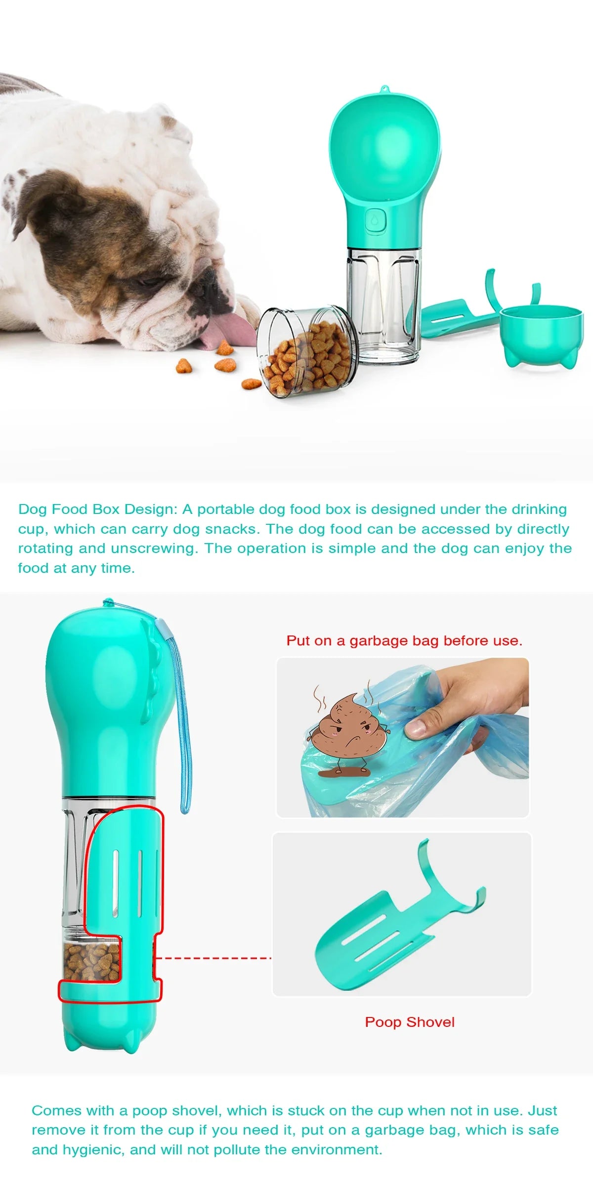 Portable 3 in 1 Water Bottle & Food Feeder - Innohive