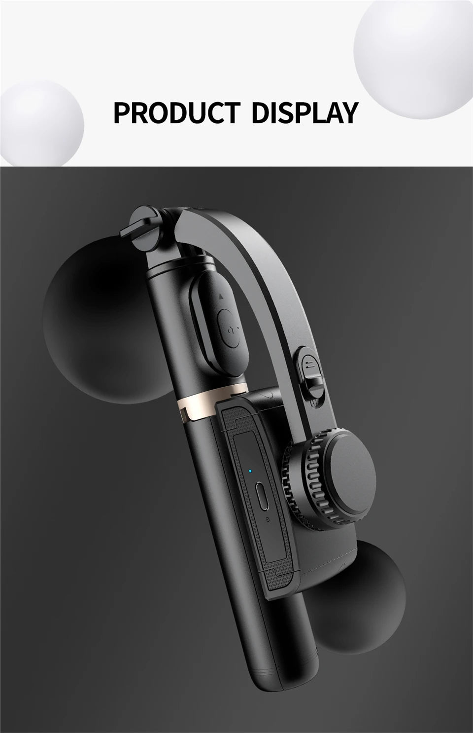 Gimbal Stabilizer Selfie Stick Tripod - Innohive