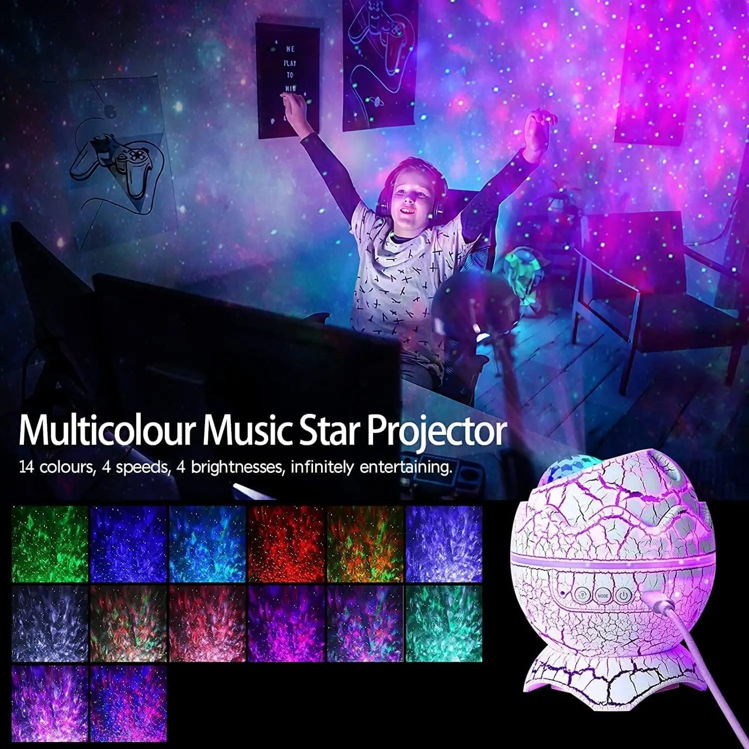 Dinosaur Egg Galaxy Projector - Innohive
