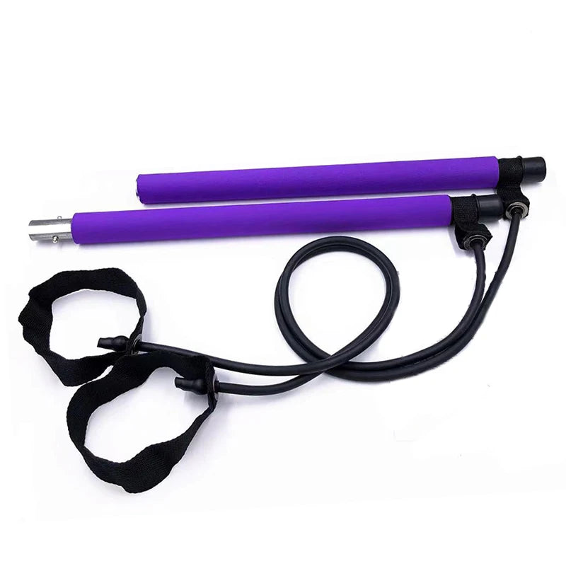 Portable Yoga Pilates Bar Stick with Resistance Band - Innohive
