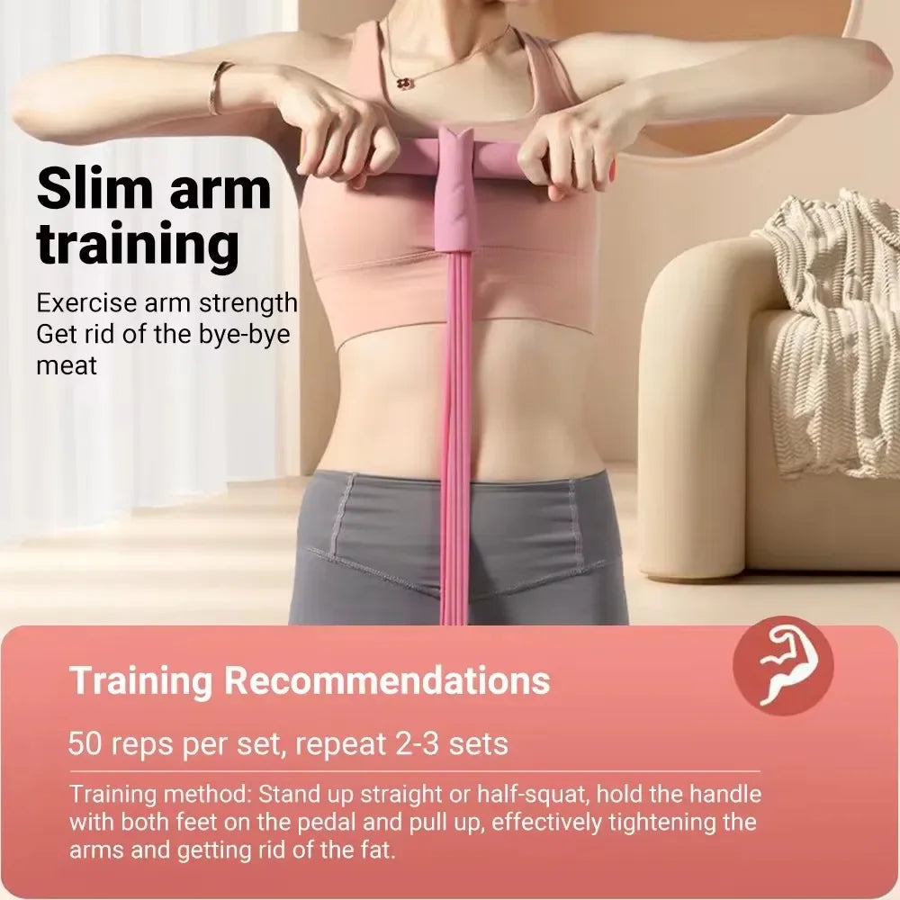 Portable Yoga Pilates Bar Stick with Resistance Band - Innohive