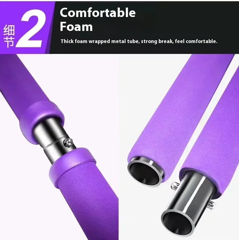 Portable Yoga Pilates Bar Stick with Resistance Band - Innohive