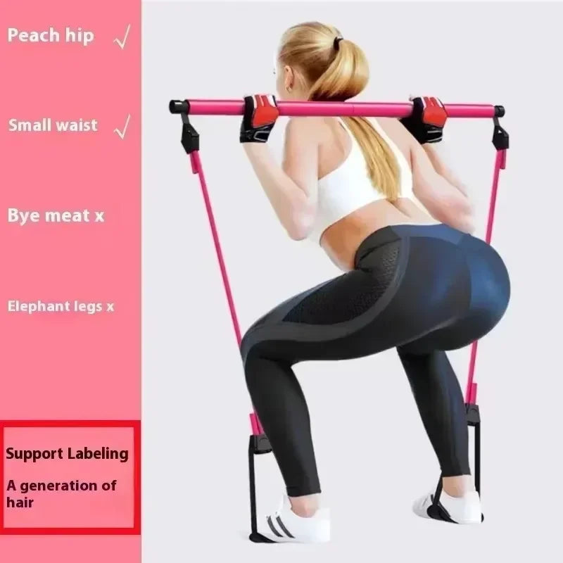 Portable Yoga Pilates Bar Stick with Resistance Band - Innohive