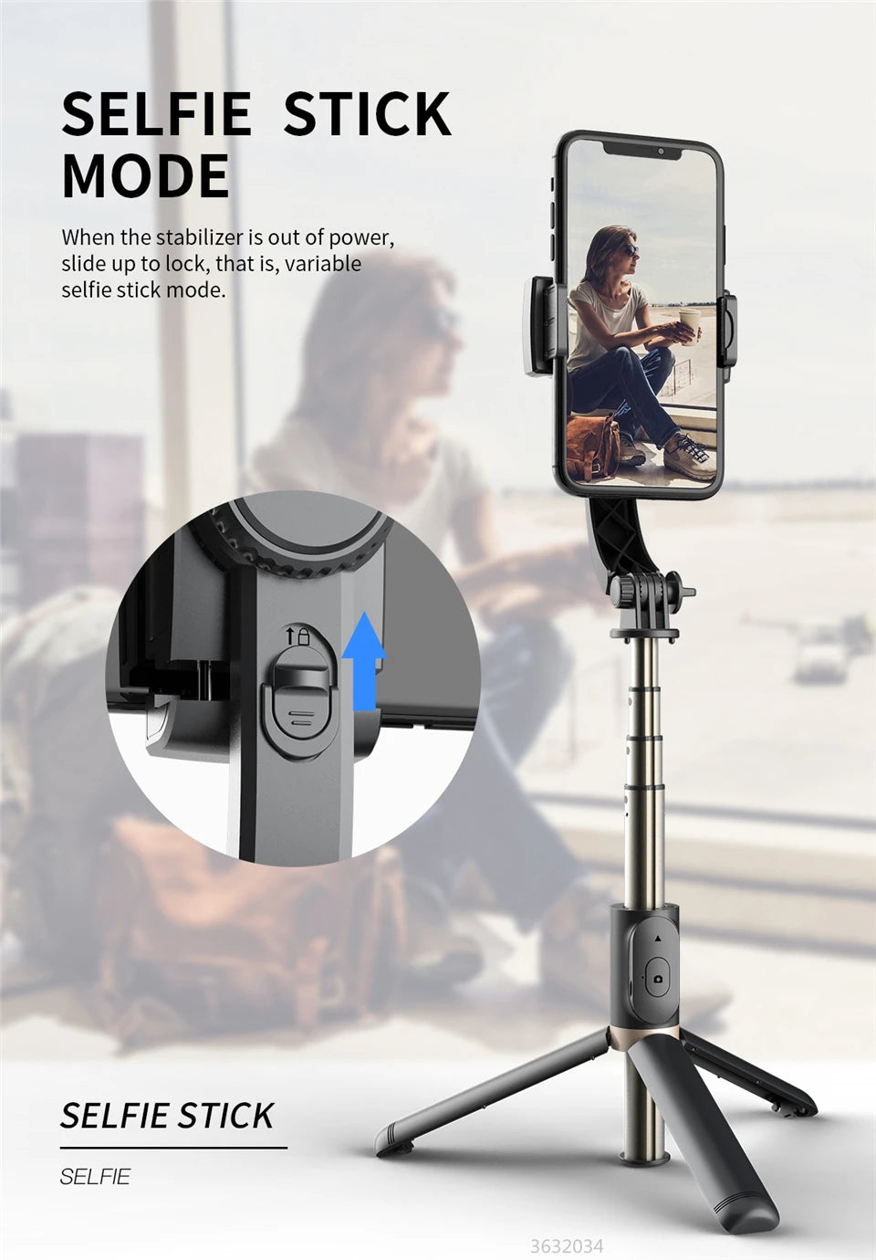 Gimbal Stabilizer Selfie Stick Tripod - Innohive
