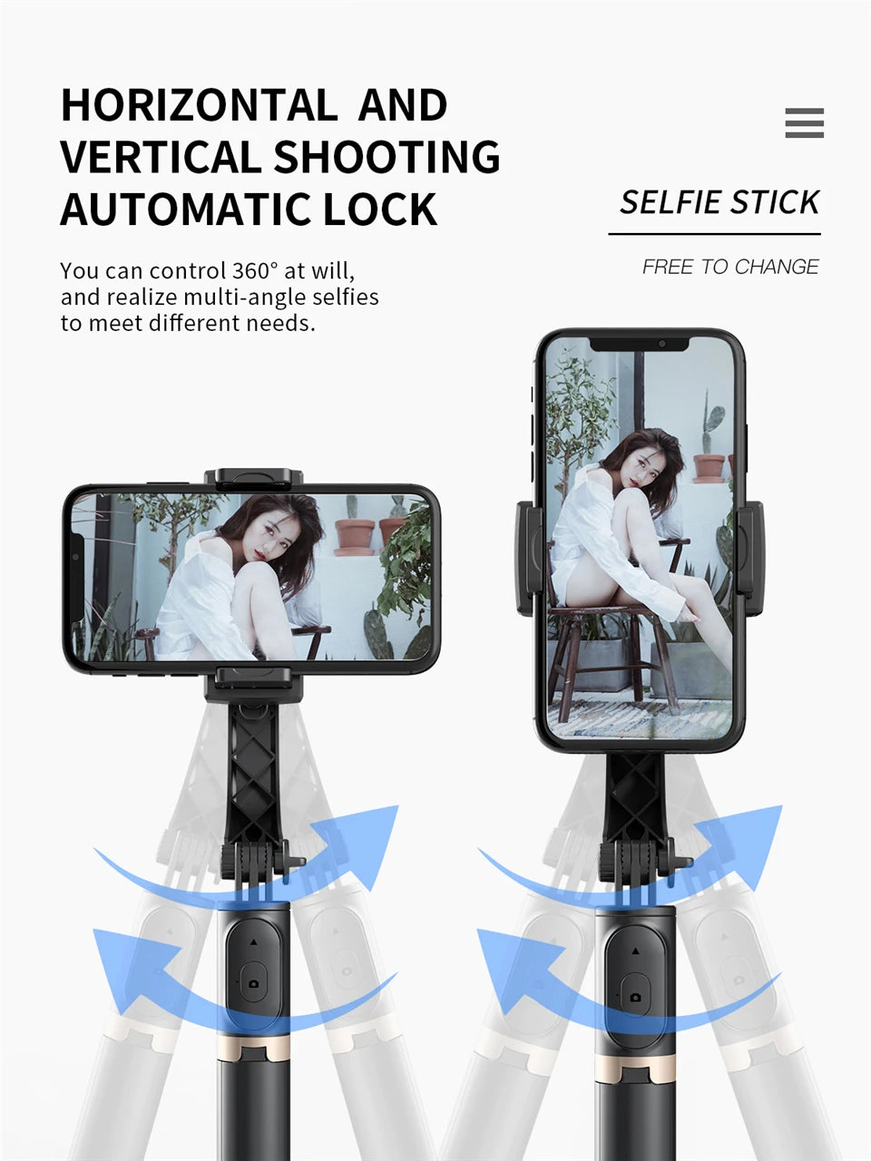 Gimbal Stabilizer Selfie Stick Tripod - Innohive